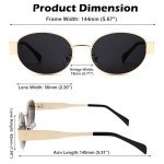 Melpomenia Retro Oval Sunglasses - Gold/Grey Shades