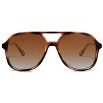 SOJOS Retro Polarized Aviator Sunglasses - Brown Tortoise
