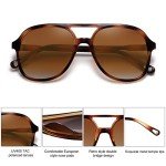 SOJOS Retro Polarized Aviator Sunglasses - Brown Tortoise