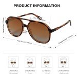 SOJOS Retro Polarized Aviator Sunglasses - Brown Tortoise