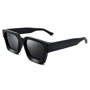 Braylenz Retro Thick Frame Square Sunglasses