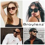 Braylenz Retro Thick Frame Square Sunglasses
