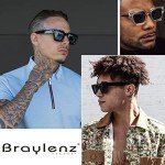 Braylenz Retro Thick Frame Square Sunglasses