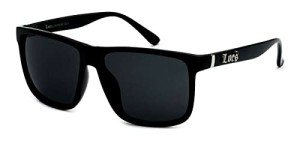 All Black Oversized Rectangular Horn Rim Sunglasses