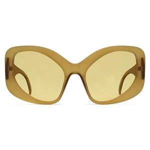 Stylish Yellow Oversized Cat-Eye Sunglasses for Women