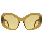 Stylish Yellow Oversized Cat-Eye Sunglasses for Women