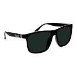 All Black Oversized Rectangular Horn Rim Sunglasses