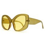 Stylish Yellow Oversized Cat-Eye Sunglasses for Women
