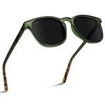 WearMe Pro Polarized Round Square Sunglasses - Green/Black