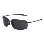 JULI Polarized Rimless Sports Sunglasses - Black