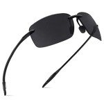 JULI Polarized Rimless Sports Sunglasses - Black