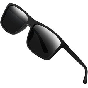 Matte Black Polarized Vintage Sunglasses for Men/Women