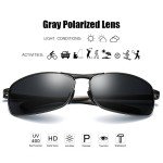 ZHILE Grey Polarized Rectangular Sunglasses UV400