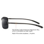 ZHILE Grey Polarized Rectangular Sunglasses UV400