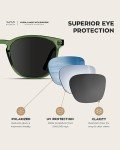WearMe Pro Polarized Round Square Sunglasses - Green/Black