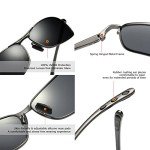 ZHILE Grey Polarized Rectangular Sunglasses UV400