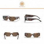 Tory Burch 55MM Dark Tortoise Rectangular Sunglasses + Kit