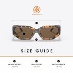 Tory Burch 55MM Dark Tortoise Rectangular Sunglasses + Kit