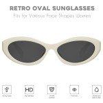 Mosanana Retro Oval Cat Eye Sunglasses for Women