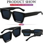 AIEYEZO Square Thick Frame Sunglasses for All