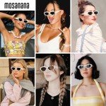 Mosanana Retro Oval Cat Eye Sunglasses for Women