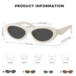 Mosanana Retro Oval Cat Eye Sunglasses for Women