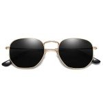 SOJOS Small Square Polarized Sunglasses - Gold Frame