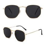 SOJOS Small Square Polarized Sunglasses - Gold Frame