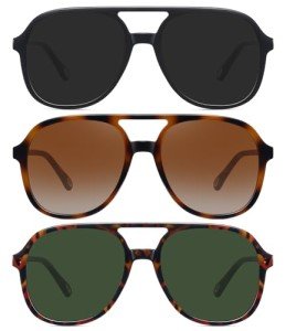Trendy Retro Oversized Aviator Sunglasses - 3 Pack