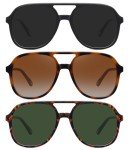 Trendy Retro Oversized Aviator Sunglasses - 3 Pack