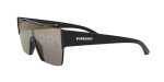 Burberry Black Rectangle Sunglasses with Gold Mirror Lens