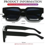 AIEYEZO Square Thick Frame Sunglasses for All