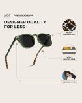 WearMe Pro Polarized Round Square Sunglasses - Green/Black