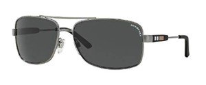 Burberry BE3074 Gunmetal Grey Rectangle Men's Sunglasses