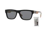 Burberry BE4293 Black Check Square Sunglasses Bundle