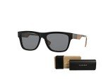 Burberry BE4293 Black Check Square Sunglasses Bundle