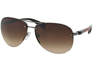 Prada Linea Rossa Men's Gunmetal/Brown Gradient Sunglasses