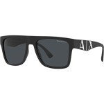 Armani Exchange Men's Matte Black Rectangular Sunglasses
