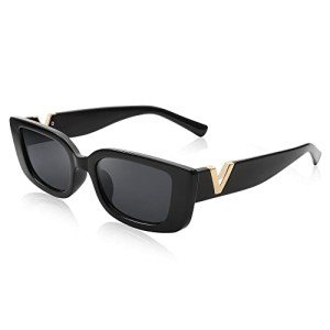 FEISEDY Vintage Rectangular Sunglasses for Everyone