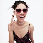 Betsey Johnson Milky Pink Cateye Sunglasses with Snakes