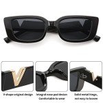 FEISEDY Vintage Rectangular Sunglasses for Everyone