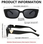 FEISEDY Vintage Rectangular Sunglasses for Everyone