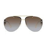 Versace Gold Metal Aviator Sunglasses with Gradient Lens