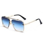 Dollger Vintage Square Aviator Sunglasses UV400 Protection