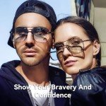 Dollger Vintage Square Aviator Sunglasses UV400 Protection