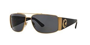 Versace Men's Dark Grey Polarized Sunglasses 63MM