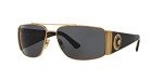 Versace Men's Dark Grey Polarized Sunglasses 63MM