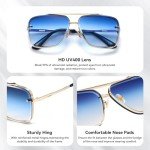 Dollger Vintage Square Aviator Sunglasses UV400 Protection