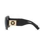 Versace Black Rectangle Sunglasses with Grey Lens