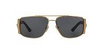 Versace Men's Dark Grey Polarized Sunglasses 63MM